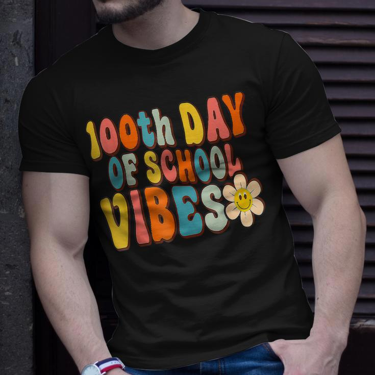 100 Days Of School Vibes 100Th Day Of School Retro Groovy V4 T-Shirt Gifts for Him