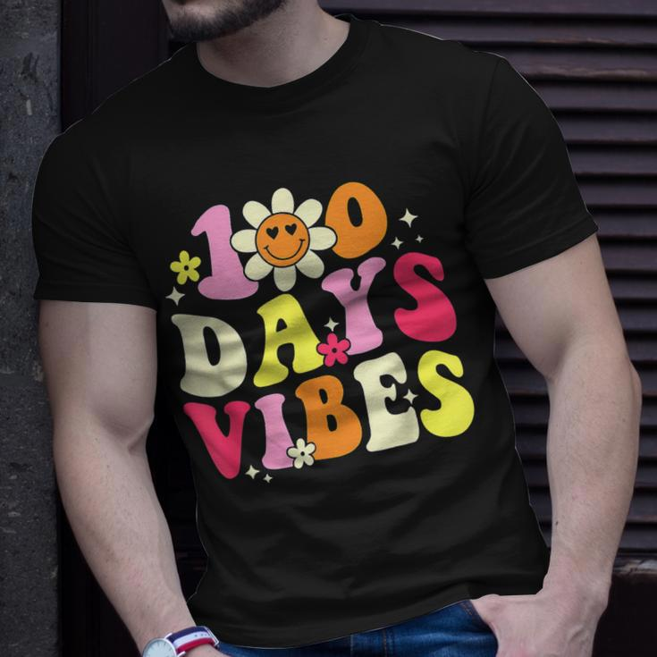 100 Days Of School Vibes 100Th Day Of School Retro Groovy V6 T-Shirt Gifts for Him