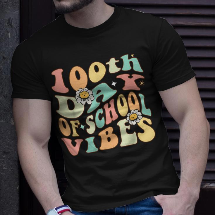 100 Days Of School Vibes 100Th Day Of School Retro Groovy V7 T-Shirt Gifts for Him