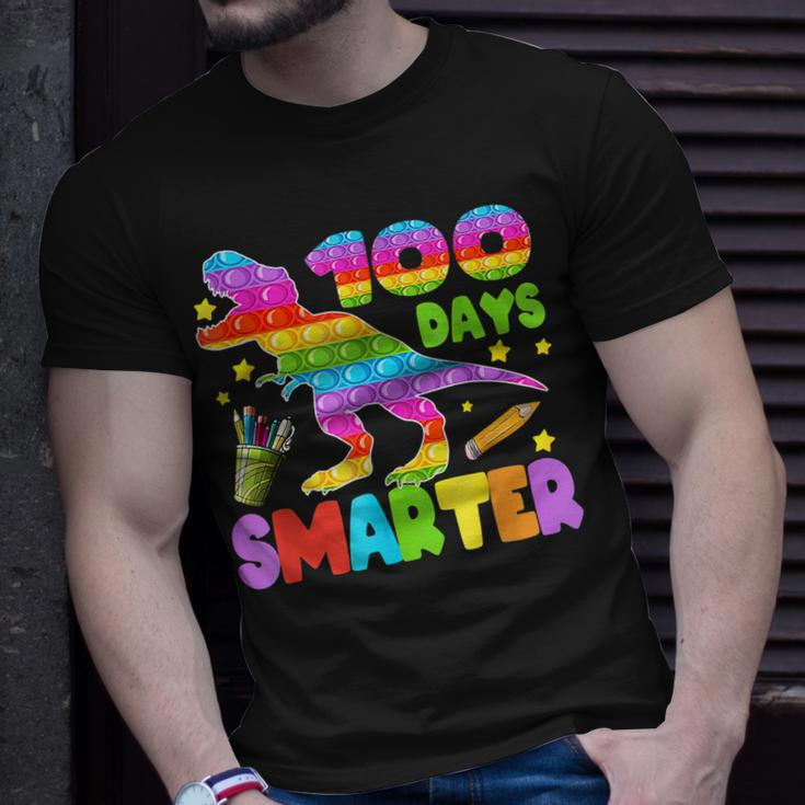100 Days Smarter Teacher Or Student Pop It Dinosaur V2 T-Shirt Gifts for Him