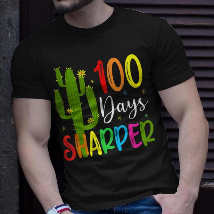 100Th Day Of School Teacher 100 Days Sharper Cactus T-shirt Gifts for Him