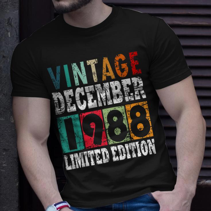 1988 Born In December Retro-Geschenkidee T-Shirt Geschenke für Ihn