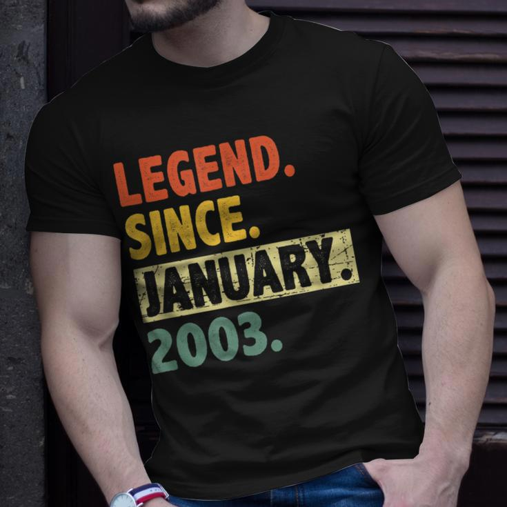 20 Geburtstag Legende Seit Januar 2003 20 Jahre Alt T-Shirt Geschenke für Ihn
