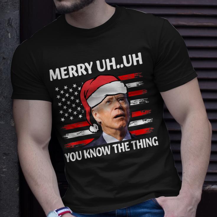 Funny Santa Biden Merry Uh Uh You Know The Thing Christmas  Men Women T-shirt Graphic Print Casual Unisex Tee
