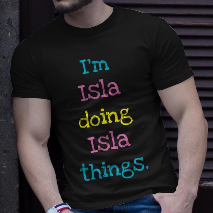 Isla Cute Personalized Text Kids Gift Top For Girls  Men Women T-shirt Graphic Print Casual Unisex Tee