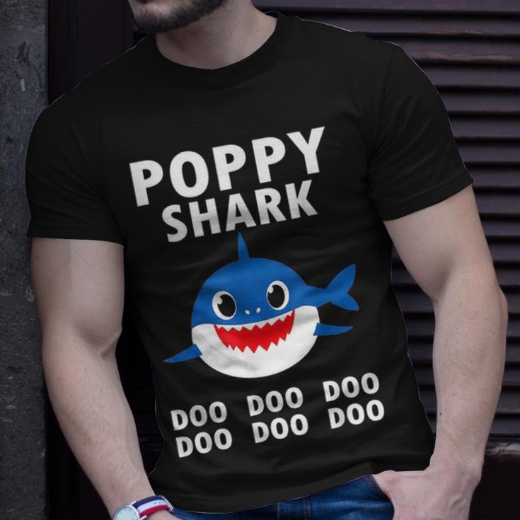 Poppy Shark  Doo Doo Doo Funny Fathers Day Poppy Unisex T-Shirt