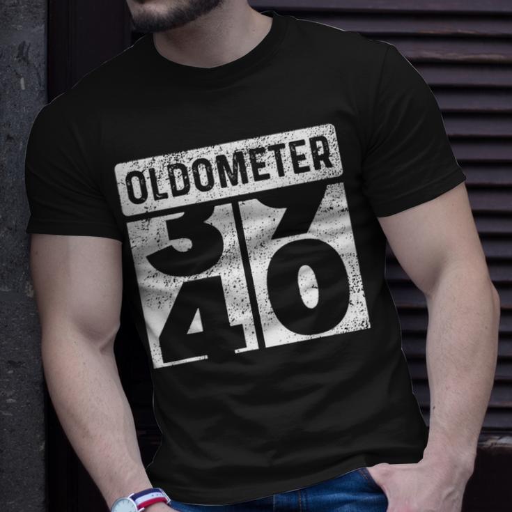 Oldometer Odometer Funny 40Th Birthday Gift 40 Yrs Unisex T-Shirt