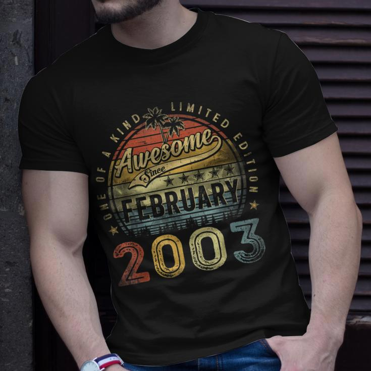 20Th Birthday Gift Awesome Since February 2003 20 Year Old Unisex T-Shirt Gifts for Him