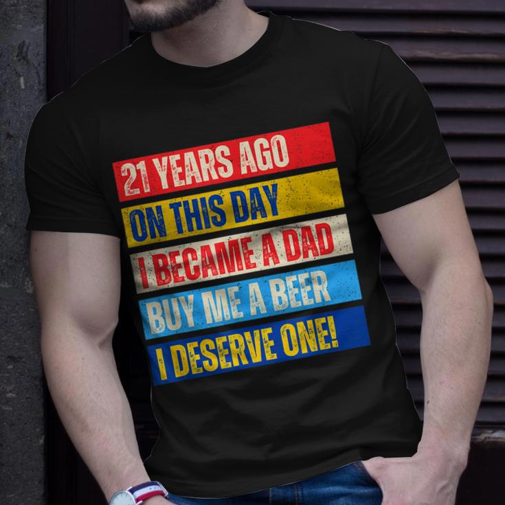 21St Birthday Son Daughter Dad Father 21 Years Needs A Beer Gift For Mens Unisex T-Shirt Gifts for Him