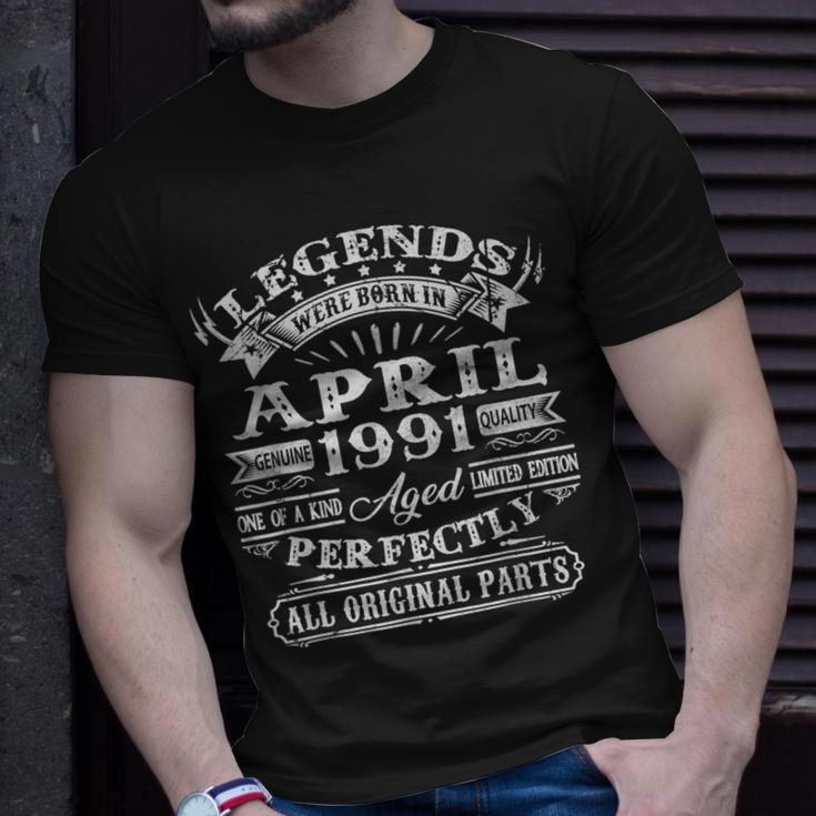 30 Years Old Gifts Legends Born In April 1991 30Th Birthday Unisex T-Shirt Gifts for Him