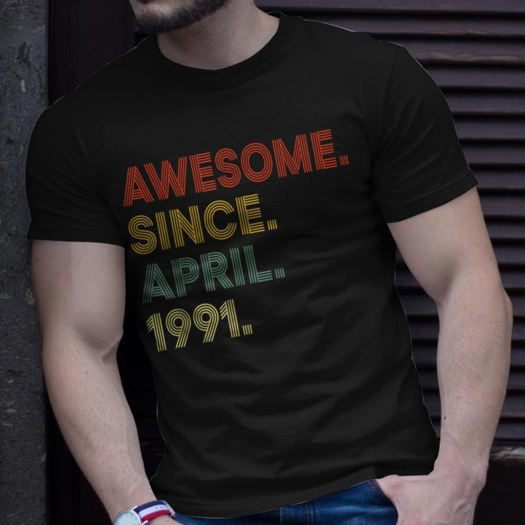 32 Year Old Awesome Since April 1991 32Nd Birthday Unisex T-Shirt Gifts for Him