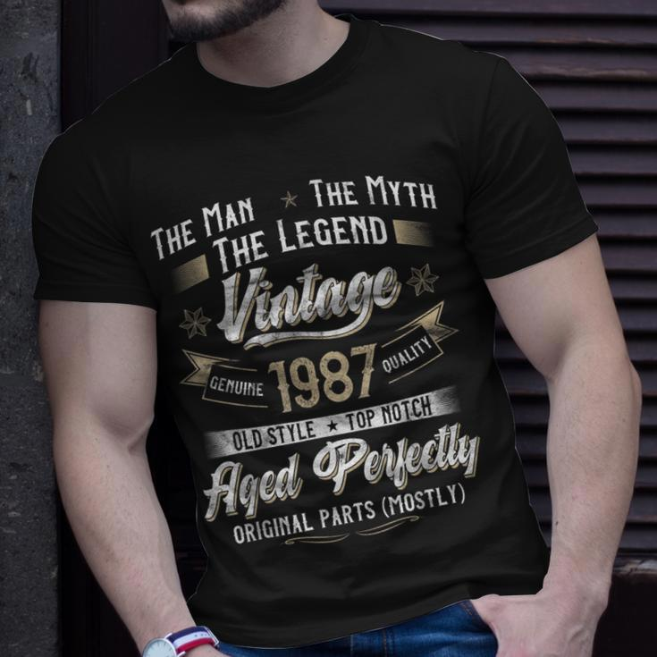 36. Geburtstag Herren T-Shirt Mann Mythos Legende 1987 Vintage Geschenke für Ihn