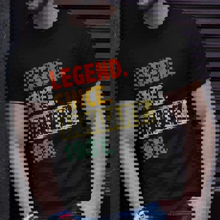 42 Geburtstag Legende Seit Januar 1981 42 Jahre Alt T-Shirt Geschenke für Ihn