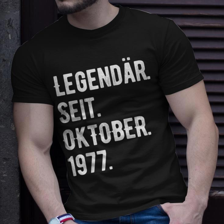 46 Geburtstag Geschenk 46 Jahre Legendär Seit Oktober 1977 T-Shirt Geschenke für Ihn
