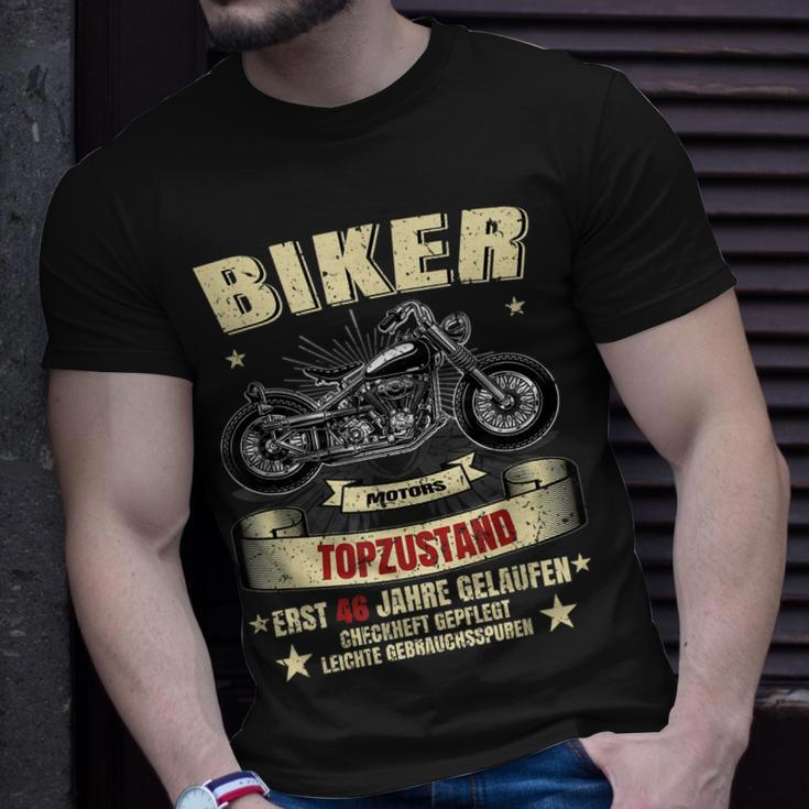 46. Geburtstag Herren Biker T-Shirt, Motorrad Legenden Design Geschenke für Ihn
