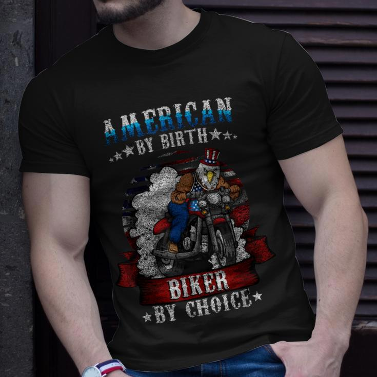 4Th Of July Bald Eagle Biker Motorcycle Uncle Sam Hat Gift Unisex T-Shirt Gifts for Him