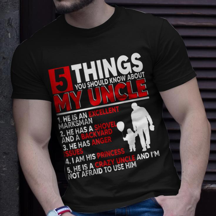 5 Things You Should Know About My Uncle Happy Fathers Day Unisex T-Shirt Gifts for Him