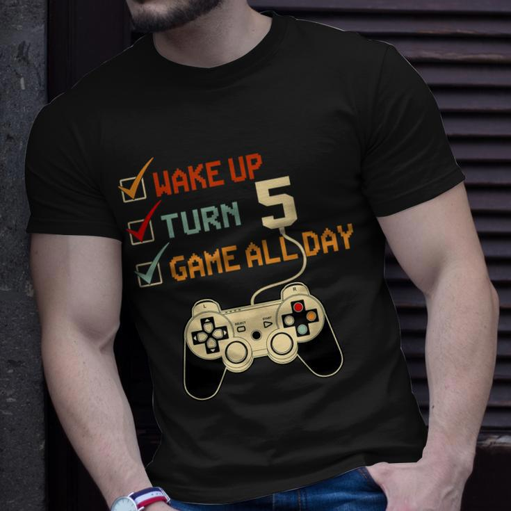 5 Year Old Level 5 Unlocked 5Th Birthday Boy Gaming T-shirt Gifts for Him