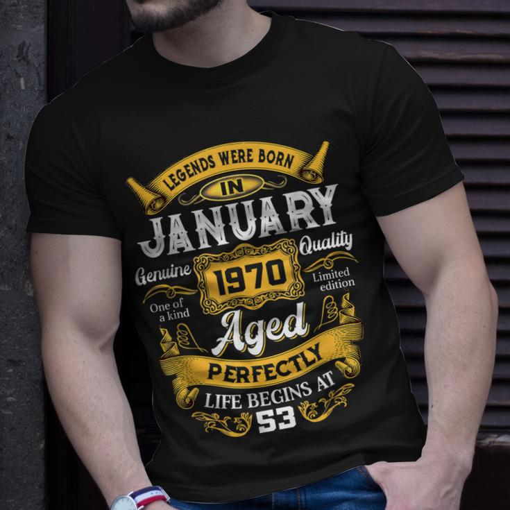 53 Years Old Legends Born In January 1970 53Rd Bday T-shirt Gifts for Him