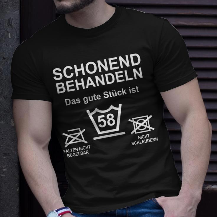 58 Geburtstag 58 Jahre Spruch Schonend Behandeln T-Shirt Geschenke für Ihn