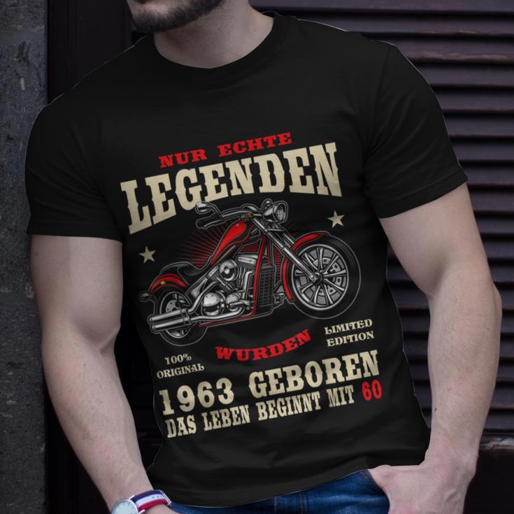 60. Geburtstag Biker T-Shirt für Männer, Chopper Motorrad 1963 Design Geschenke für Ihn