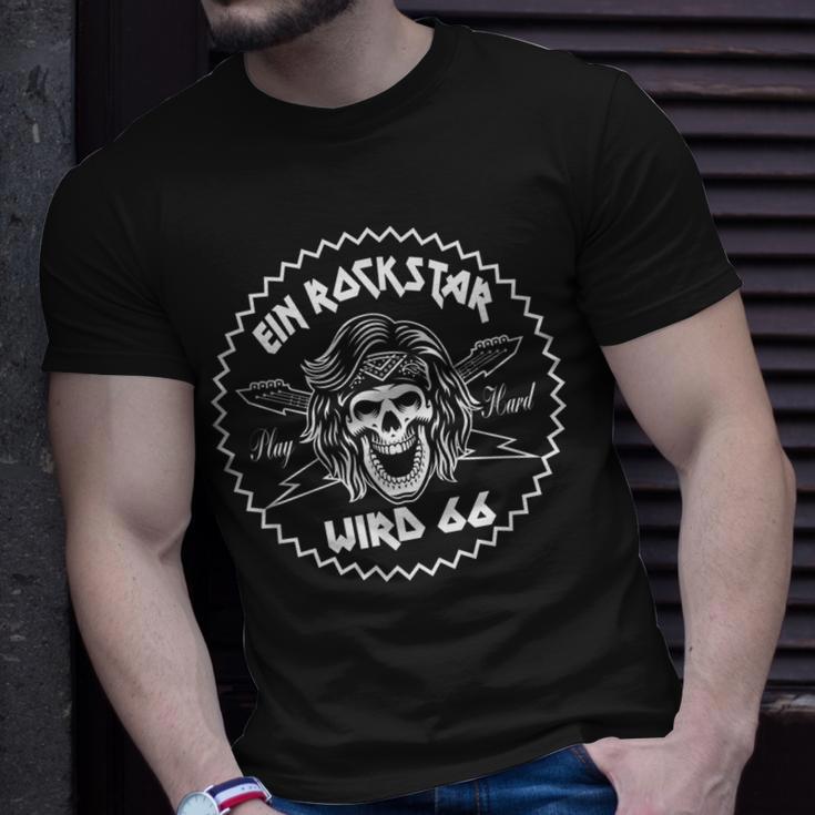 66. Geburtstag T-Shirt für Männer, Heavy Metal Rockstar Gitarre Design Geschenke für Ihn