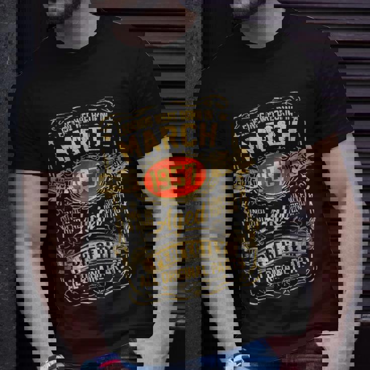 66Th Birthday Gift 66 Years Old Legends Born March 1957 Unisex T-Shirt Gifts for Him 66Th Birthday Gift 66 Years Old Legends Born March 1957 Unisex T-Shirt Gifts for Him