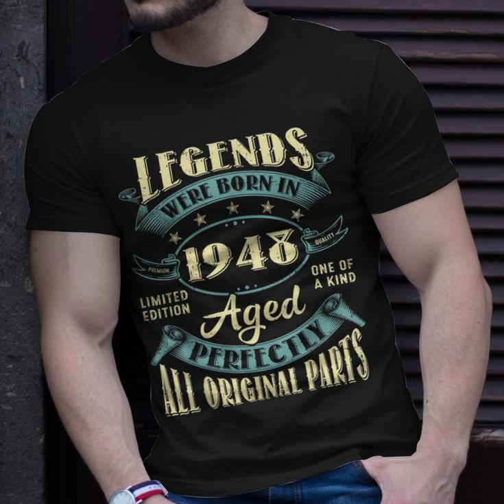 75Th Birthday Gifts Vintage Legends Born In 1948 75 Year Old Unisex T-Shirt Gifts for Him