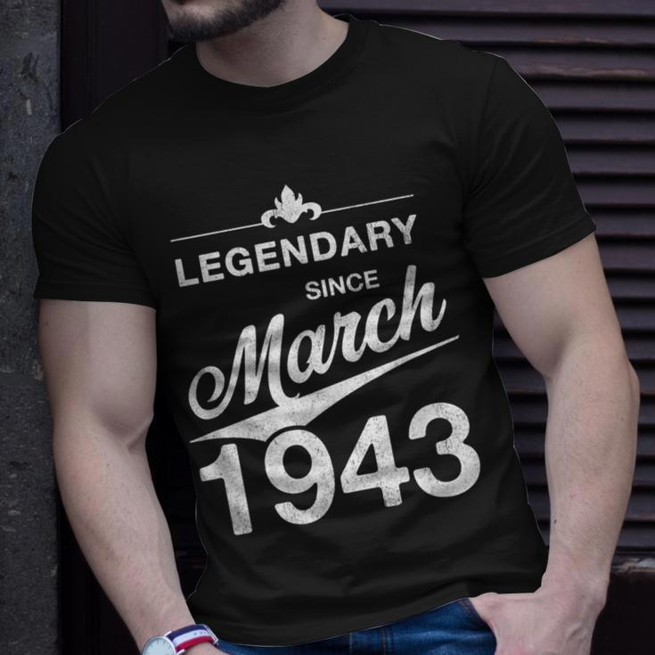 80 Geburtstag 80 Jahre Alt Legendär Seit März 1943 V4 T-Shirt Geschenke für Ihn