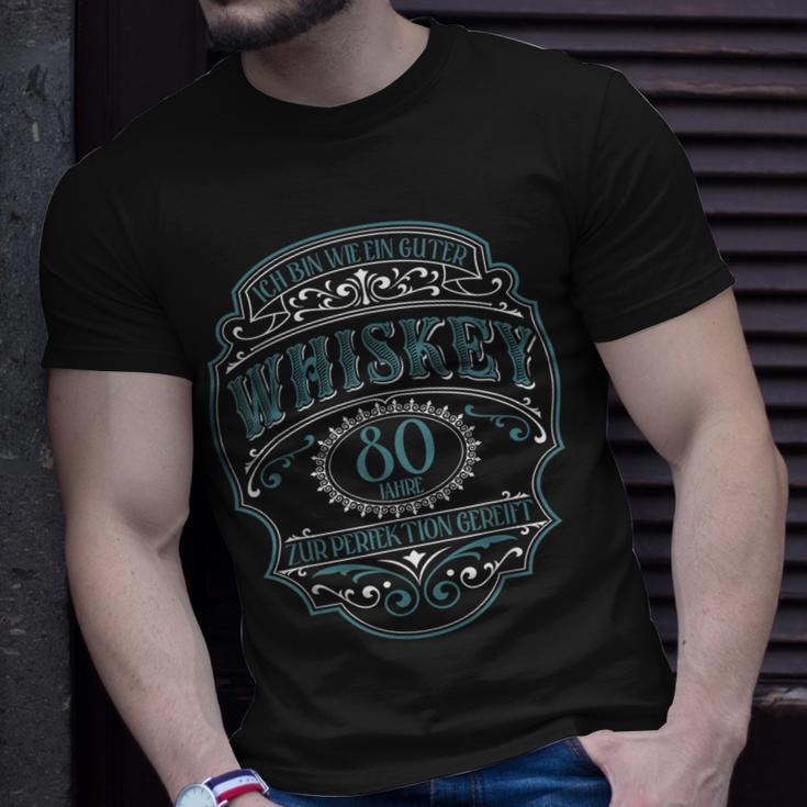 80 Geburtstag 80 Jahre Ich Bin Wie Guter Whisky Whiskey T-Shirt Geschenke für Ihn