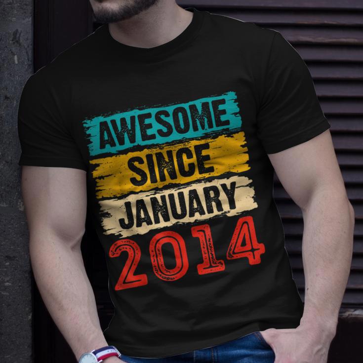 9 Year Old Awesome Since Januar 2014 9 Geburtstag Geschenke T-Shirt Geschenke für Ihn