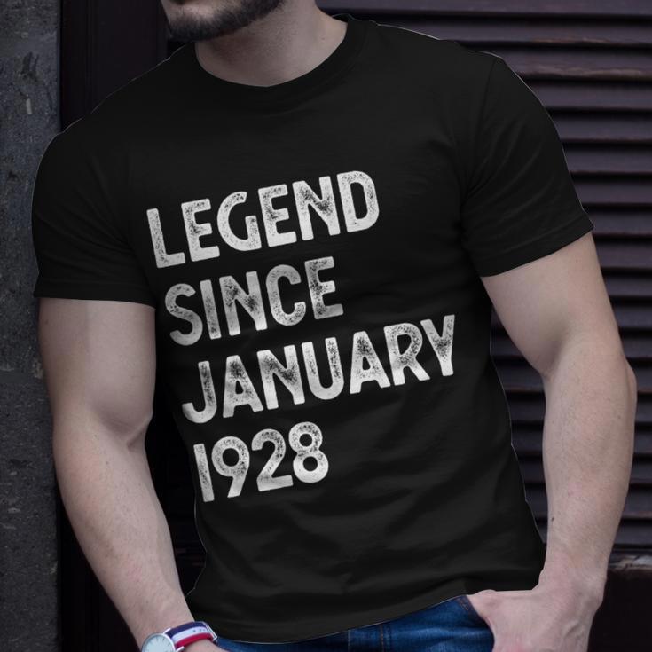 95 Geburtstag Männer Frauen Legende Seit Januar 1928 Langarm T-Shirt Geschenke für Ihn