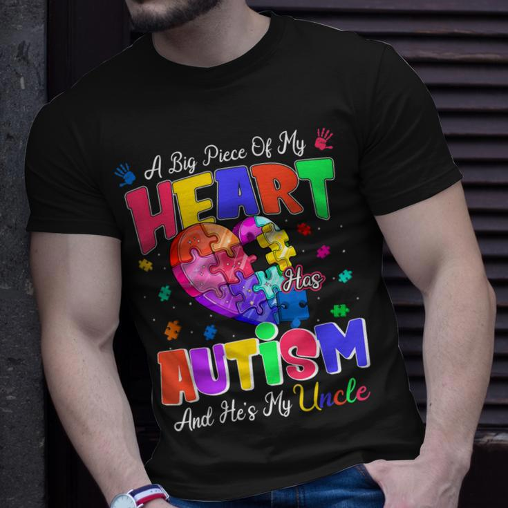 A Big Piece Of My Heart Has Autism And Hes My Uncle Unisex T-Shirt Gifts for Him