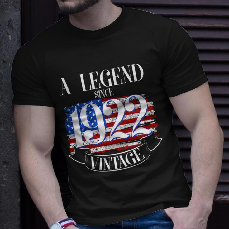 A Legend Since 1922 100Th Birthday Vintage Usa Flag Unisex T-Shirt Gifts for Him