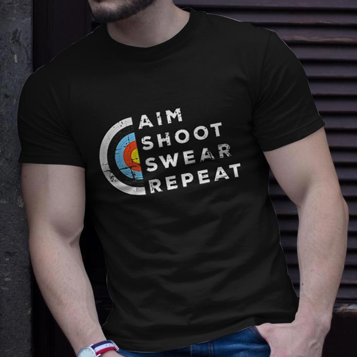 Aim Shoot Swear Repeat Archery Costume Archer Archery T-shirt Gifts for Him