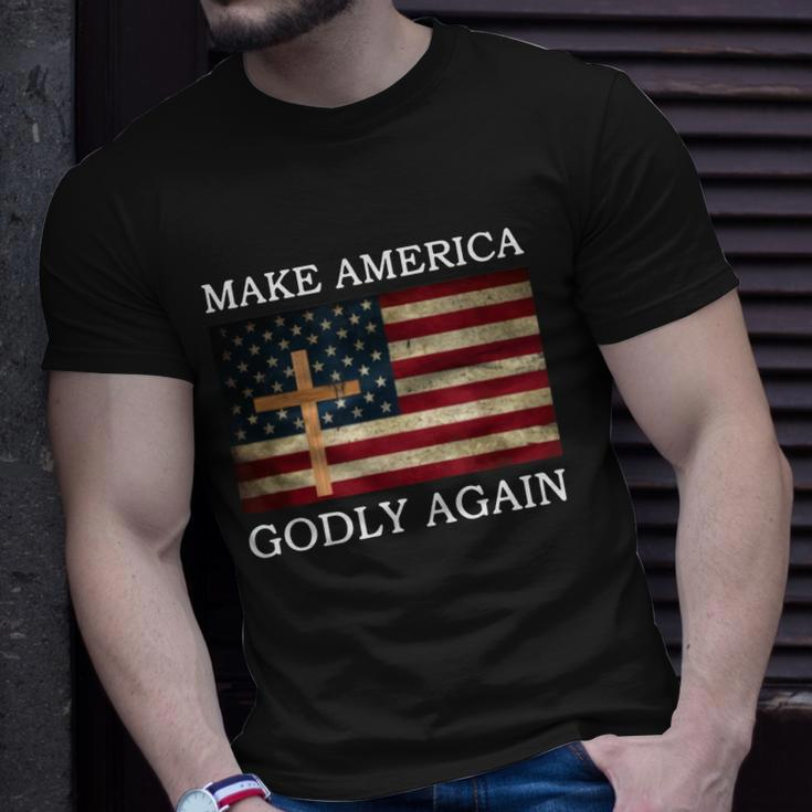 Make America Godly Again American Flag Shirt T-shirt Gifts for Him