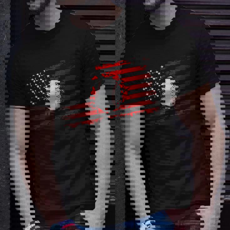 American Flag Baseball Apparel - Baseball Unisex T-Shirt Gifts for Him