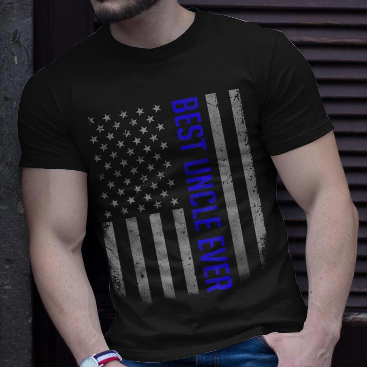 American Flag Dad Gift For Fathers Day Best Uncle Ever Gift For Mens Unisex T-Shirt Gifts for Him