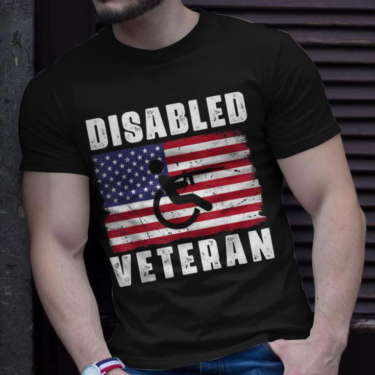 American Flag Retro Vintage Disabled Veteran Retro Vintage T-Shirt Gifts for Him