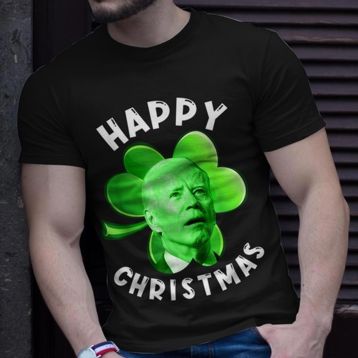 Anti Biden Happy Christmas Patricks Day Biden Samrock T-Shirt Gifts for Him