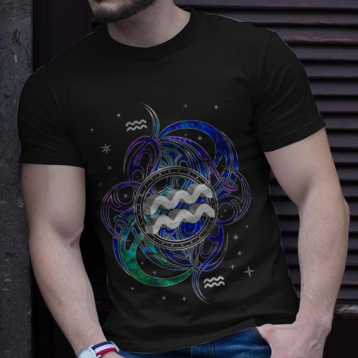 Aquarius Zodiac Sign Air Element Unisex T-Shirt Gifts for Him