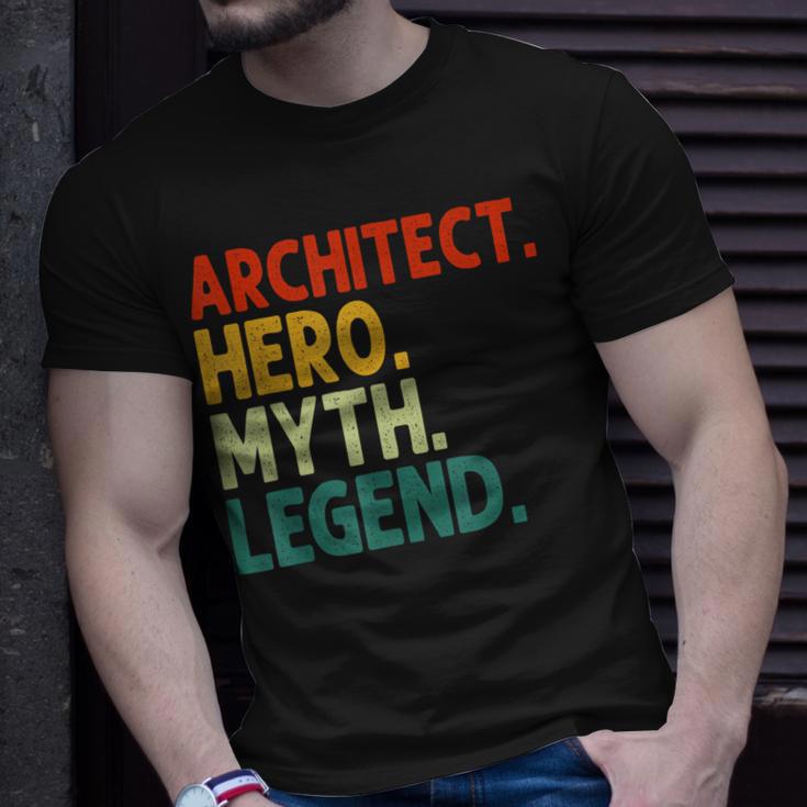 Architect Hero Myth Legend Retro Vintage Architekt T-Shirt Geschenke für Ihn