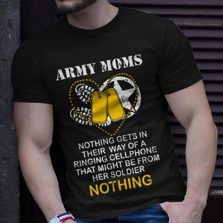 Army Moms Gift Dog Tag Camo Boots Military Mom Soldier Mom Unisex T-Shirt Gifts for Him
