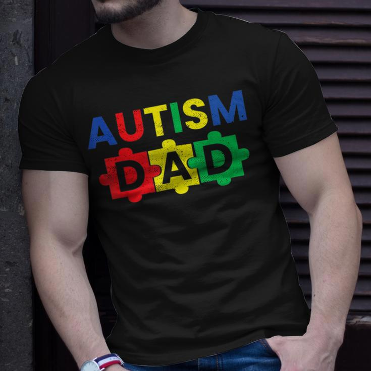 Autism Dad Fathering Autism Support Awareness Month T-Shirt Gifts for Him