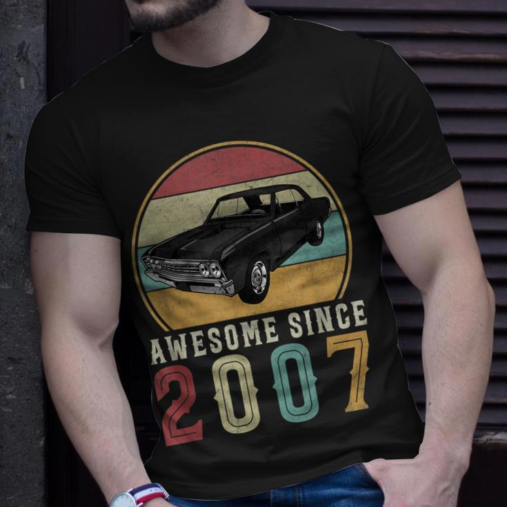 Awesome Since 2007 16 Years Old 16Th Birthday For Car Lover Unisex T-Shirt Gifts for Him