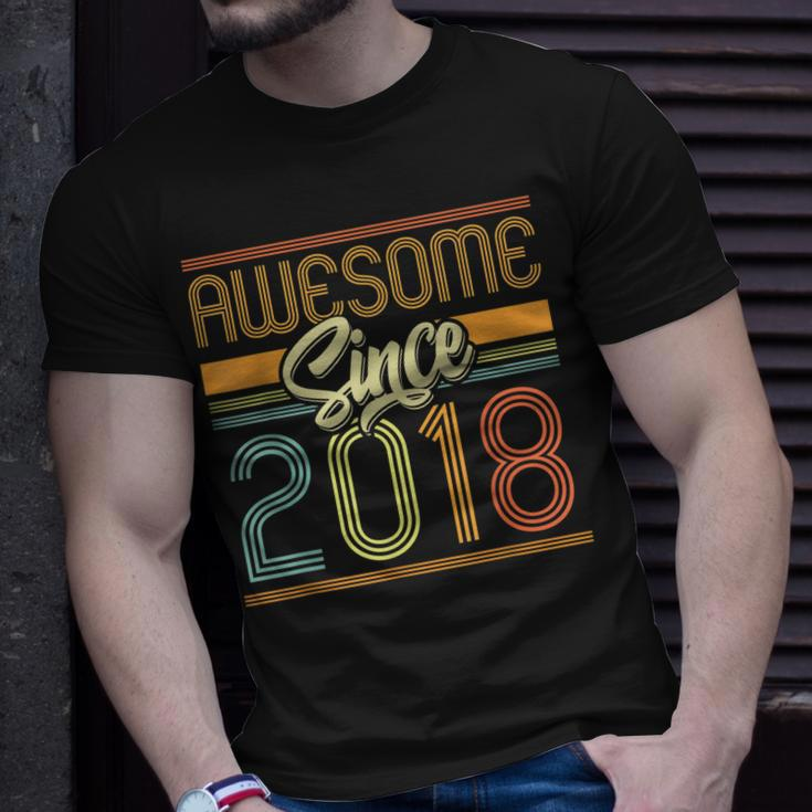 Awesome Since 2018 5Th Birthday 5 Years Old Bday Kids Boys Unisex T-Shirt Gifts for Him