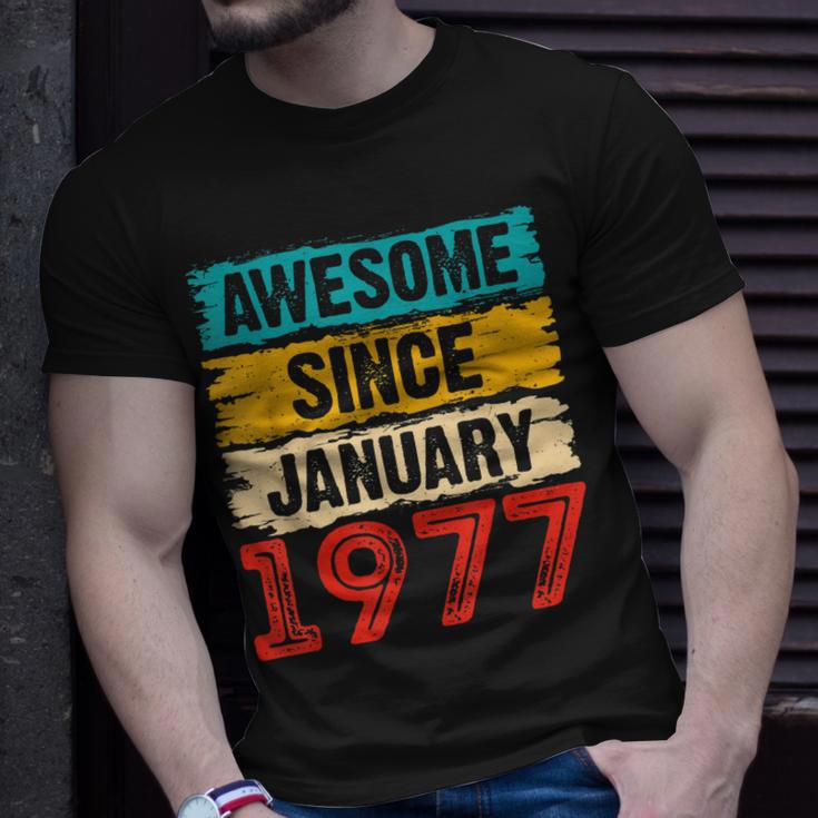 Awesome Since Januar 1977 T-Shirt, Einzigartiges 46. Geburtstag Design Geschenke für Ihn