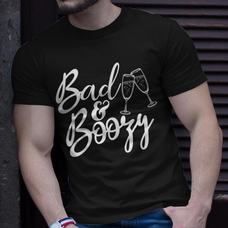 Bad & Boozy Party Drinking Bachelorette Party Matching Funny Gift For Womens Unisex T-Shirt Gifts for Him