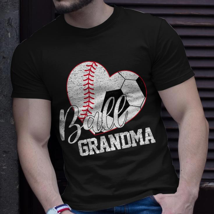 Ball Grandma Both Of Soccer Baseball Gifts Women Mothers Day Unisex T-Shirt Gifts for Him