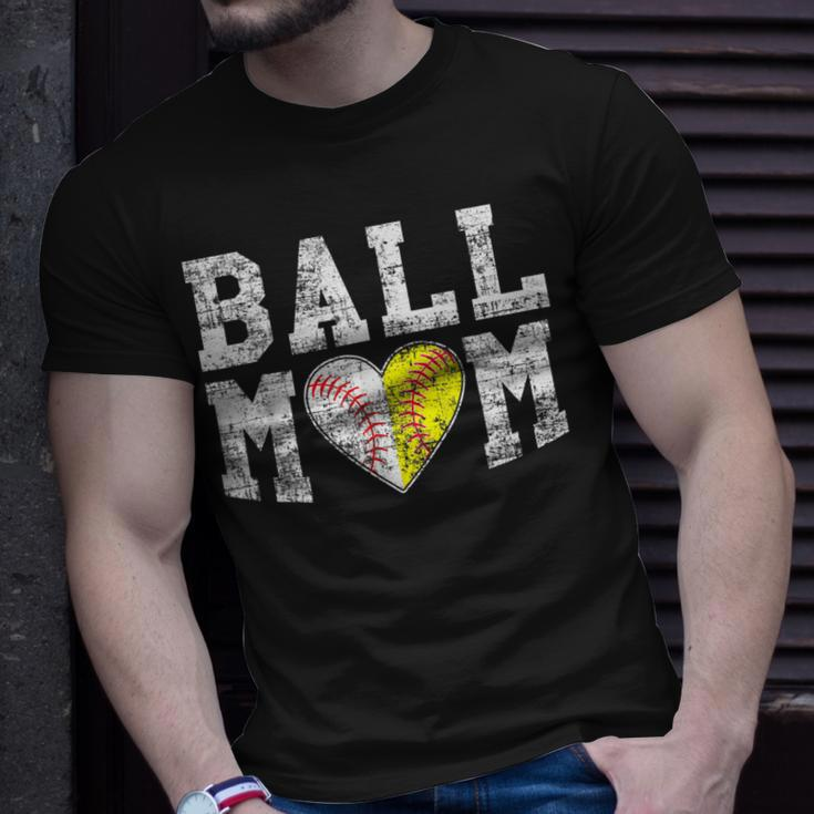 Ball Mom Baseball Softball Heart Sport Lover T-Shirt Gifts for Him